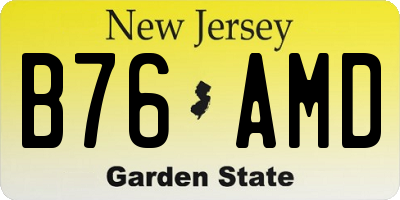 NJ license plate B76AMD