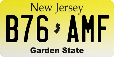 NJ license plate B76AMF