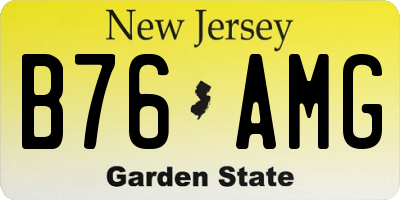 NJ license plate B76AMG