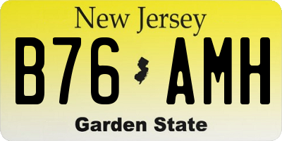 NJ license plate B76AMH