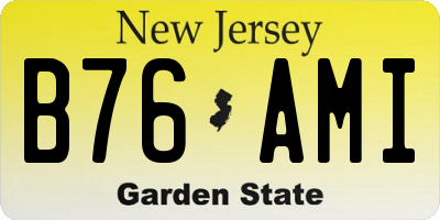 NJ license plate B76AMI