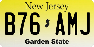 NJ license plate B76AMJ