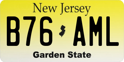 NJ license plate B76AML