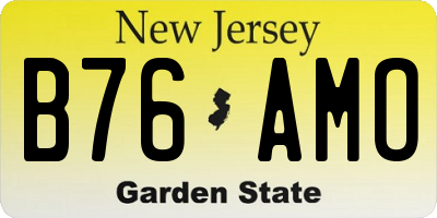 NJ license plate B76AMO