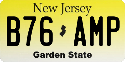 NJ license plate B76AMP