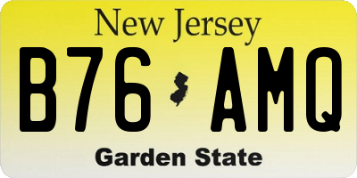 NJ license plate B76AMQ