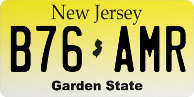 NJ license plate B76AMR