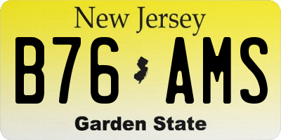 NJ license plate B76AMS