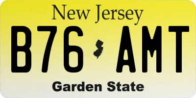 NJ license plate B76AMT