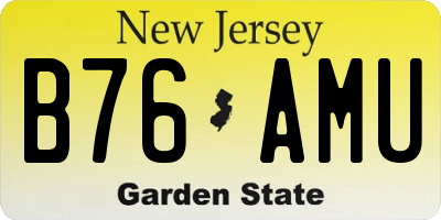 NJ license plate B76AMU