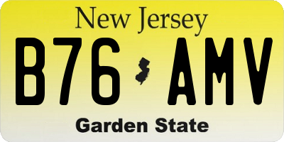 NJ license plate B76AMV