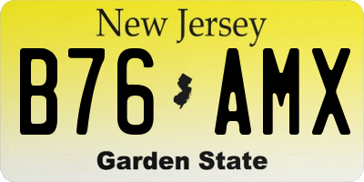 NJ license plate B76AMX
