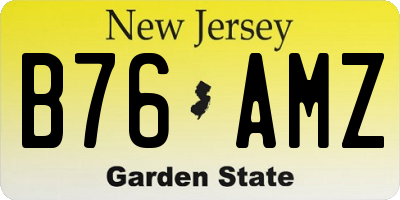 NJ license plate B76AMZ
