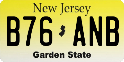 NJ license plate B76ANB