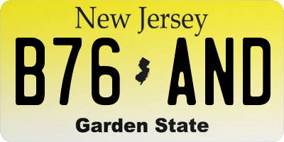 NJ license plate B76AND