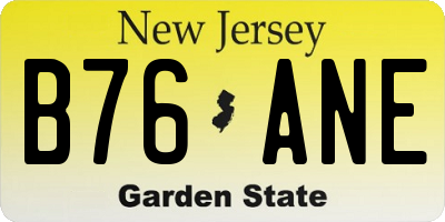 NJ license plate B76ANE
