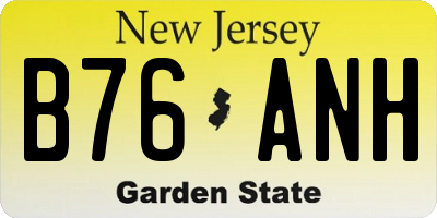 NJ license plate B76ANH