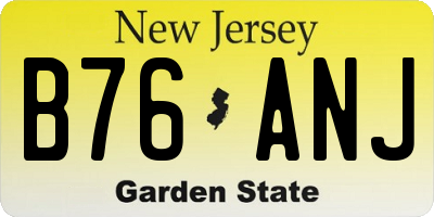 NJ license plate B76ANJ