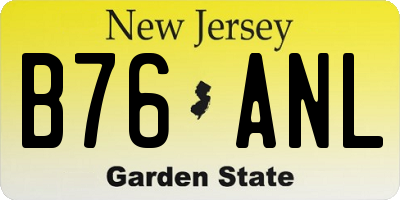 NJ license plate B76ANL