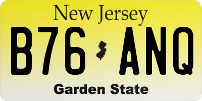 NJ license plate B76ANQ