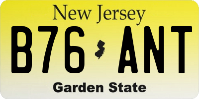 NJ license plate B76ANT