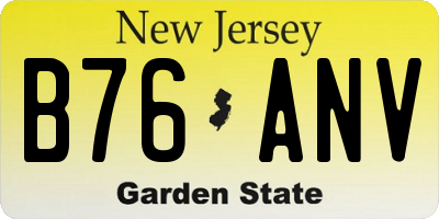 NJ license plate B76ANV