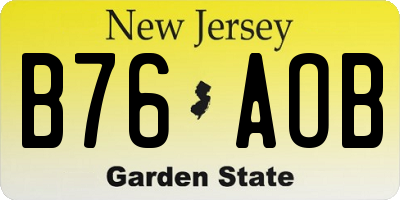NJ license plate B76AOB