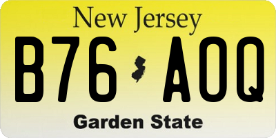 NJ license plate B76AOQ