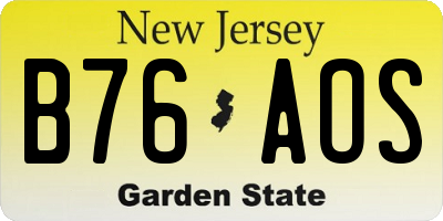 NJ license plate B76AOS