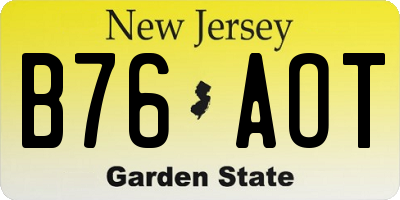 NJ license plate B76AOT