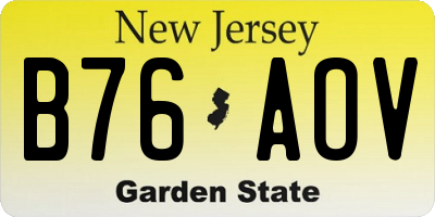 NJ license plate B76AOV