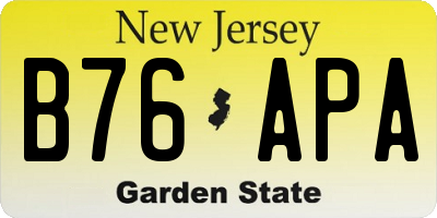 NJ license plate B76APA