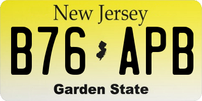 NJ license plate B76APB