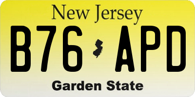 NJ license plate B76APD