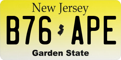 NJ license plate B76APE