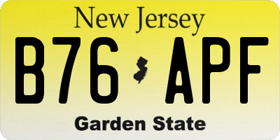 NJ license plate B76APF