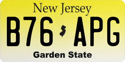 NJ license plate B76APG