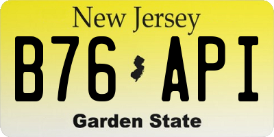 NJ license plate B76API