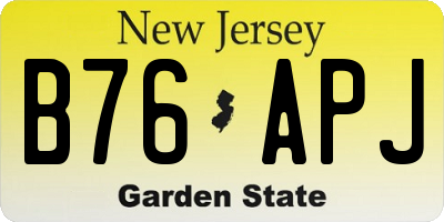 NJ license plate B76APJ