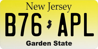NJ license plate B76APL
