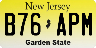 NJ license plate B76APM