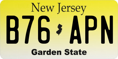NJ license plate B76APN