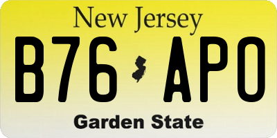 NJ license plate B76APO