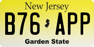 NJ license plate B76APP