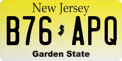 NJ license plate B76APQ