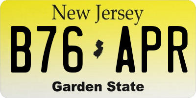 NJ license plate B76APR