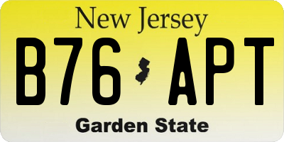 NJ license plate B76APT