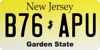 NJ license plate B76APU
