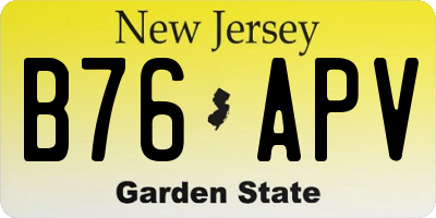 NJ license plate B76APV