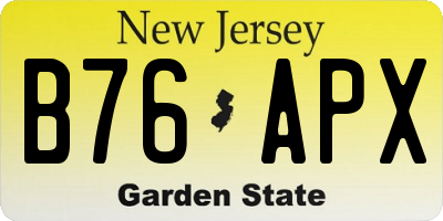 NJ license plate B76APX